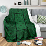 Ultra Plush Green and Black Throw Blanket