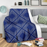 Ultra Plush Royal Blue Bandana Diamond Throw Blanket