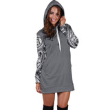 Classic Gray Bandana Hoodie Dress