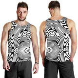 Men's Warped Lines All Over Print Tank Top