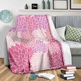 Chrysanthemum Pink Throw Blanket