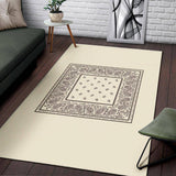 Cream Brown Bandana Area Rugs - Minimal