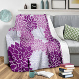 Chrysanthemum - Violet Throw Blanket