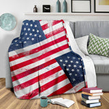 American Flag Fleece Throw Blanket