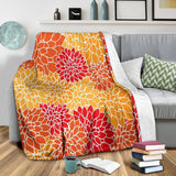 chrysanthemum - Tangerine Throw Blanket