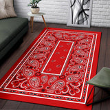 Western Red Bandana Area Rug - Fancy