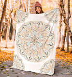 Mandala P1 (White) - Throw Blankets