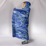 Blue Marble Design Hooded Blanket