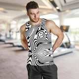 Men's Warped Lines All Over Print Tank Top