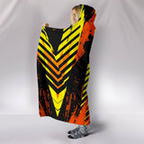 Racing Style Wild Orange & Yellow Stripes Vibes Hooded Blanket