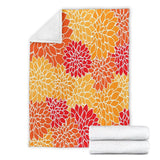 chrysanthemum - Tangerine Throw Blanket