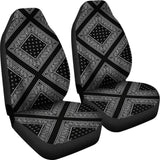 Black Bandana Car Seat Covers - Diamond