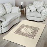 Cream Brown Bandana Area Rugs - Minimal