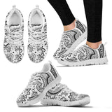 Paisley Pattern Festival Sneaker Shoes (White Soles)