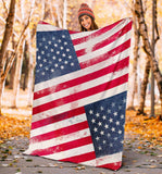 American Flag Fleece Throw Blanket