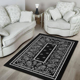 Black Bandana Area Rugs - Fitted