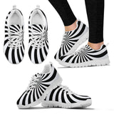 White Spiral Black and White Festival Sneaker Shoes