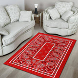 Western Red Bandana Area Rug - Fancy