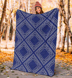 Ultra Plush Royal Blue Bandana Diamond Throw Blanket