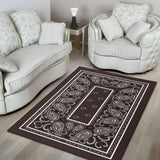 Coffee Brown Bandana Area Rugs - Fitted