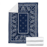 Ultra Plush Royal Blue Bandana Throw Blanket