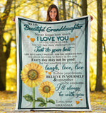 Beautiful Granddaughter Fleece Blanket