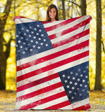 American Flag Fleece Throw Blanket