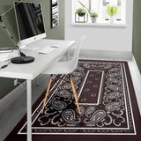 Coffee Brown Bandana Area Rugs - Fitted