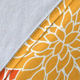 chrysanthemum - Tangerine Throw Blanket