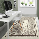 Cream and Brown Bandana Area Rugs - Fitted