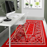 Western Red Bandana Area Rug - Fancy