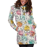 Pastel Sugar Skulls Women's Hoodie Dress