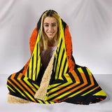 Racing Style Wild Orange & Yellow Stripes Vibes Hooded Blanket