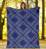 Ultra Plush Royal Blue Bandana Diamond Throw Blanket