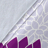 Chrysanthemum - Violet Throw Blanket