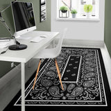 Black Bandana Area Rugs - Fitted