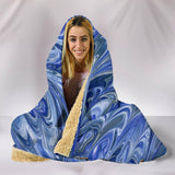 Blue Marble Design Hooded Blanket