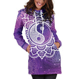 Yin Yang Mandala Hoodie Dress