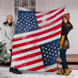 American Flag Fleece Throw Blanket