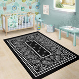 Black Bandana Area Rugs - Fitted