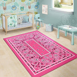 Warm Pink Bandana Area Rugs - Minimal