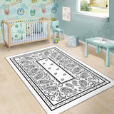 White Bandana Area Rugs - Fitted