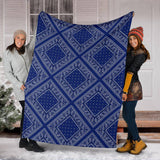 Ultra Plush Royal Blue Bandana Diamond Throw Blanket