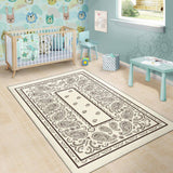 Cream and Brown Bandana Area Rugs - Fitted