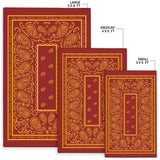 Red and Gold Bandana Area Rugs - Fitted