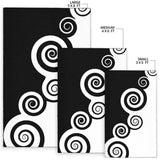 black & white spiral rug