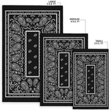 Black Bandana Area Rugs - Fitted