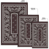 Coffee Brown Bandana Area Rugs - Fitted