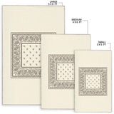 Cream Brown Bandana Area Rugs - Minimal