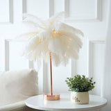 Remote Control Feather Table Lamp